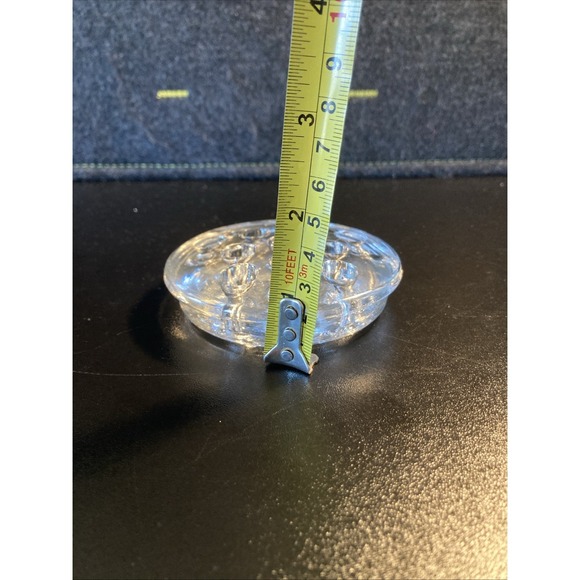 Glass Flower Frog Floral Candle Arranger Vintage, Clear, 11-Hole 3.5" Vase - Picture 3 of 5